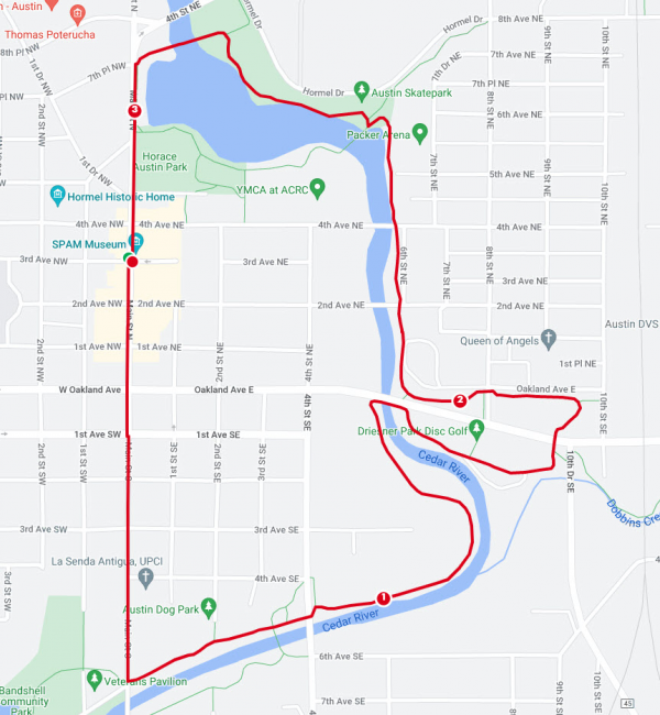 911 Heroes Run Austin Minn2. Race Map