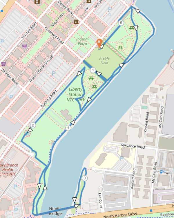 TMF 5k Route zoom in