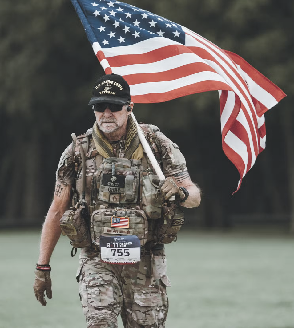 carrying american flag